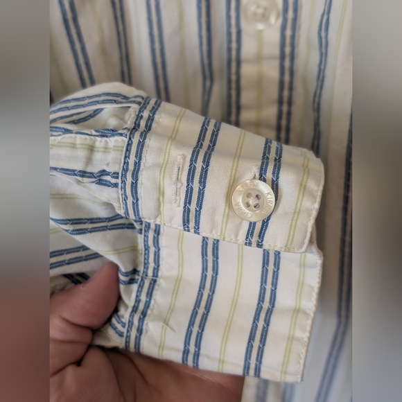 Kirra Mens Button Down 100% Cotton Striped Surfer Long Sleeve White - Picture 8 of 11